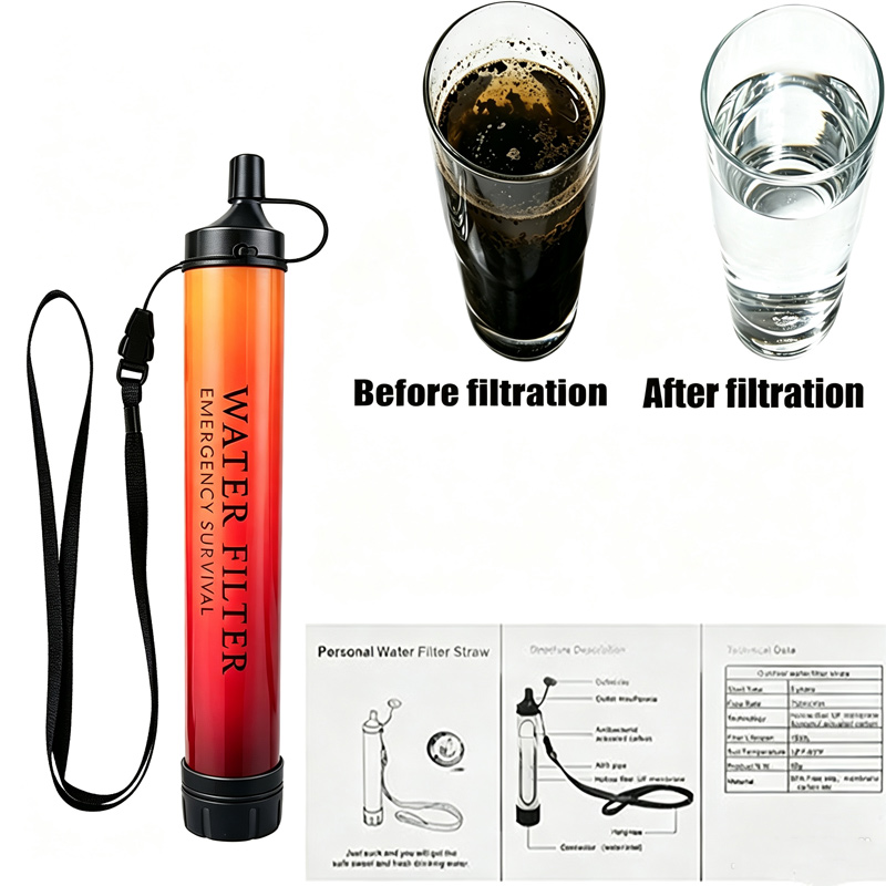 Outdoor Emergency Survival Wat - Water Purification Straw ulasan dan harga